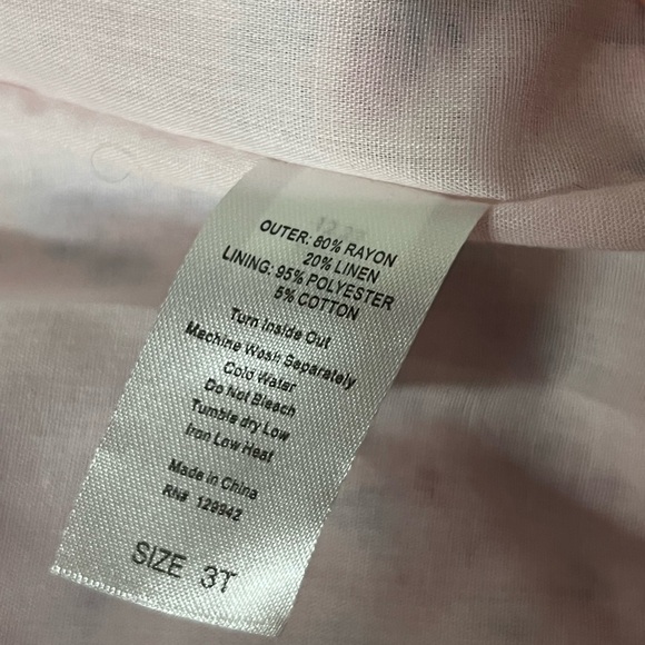 Btween Toddler Girls Floral Pink 2 Piece Shorts Tank Top Set 3T Linen Blend - Picture 5 of 5